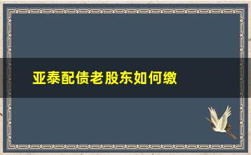 “亚泰配债老股东如何缴款